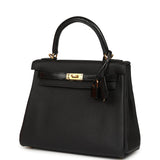 Hermes Kelly Retourne 25 Black Togo and Varanus Niloticus Lizard Touch Gold Hardware - Thumbnail View 5