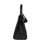 Hermes Kelly Retourne 25 Black Togo and Varanus Niloticus Lizard Touch Gold Hardware - Thumbnail View 3