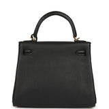 Hermes Kelly Retourne 25 Black Togo and Varanus Niloticus Lizard Touch Gold Hardware - Thumbnail View 4