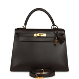 Vintage Hermes Kelly Sellier 28 Ebene Chamonix Gold Hardware - Thumbnail View 1