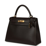 Vintage Hermes Kelly Sellier 28 Ebene Chamonix Gold Hardware - Thumbnail View 5