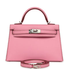 Hermes Kelly Sellier 20 Bubblegum Epsom Palladium Hardware