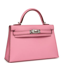 Hermes Kelly Sellier 20 Bubblegum Epsom Palladium Hardware