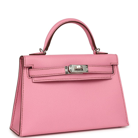 Hermes Kelly Sellier 20 Bubblegum Epsom Palladium Hardware
