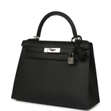 Pre-owned Hermes Kelly Sellier 28 Black Epsom Palladium Hardware - Thumbnail View 5