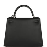 Pre-owned Hermes Kelly Sellier 28 Black Epsom Palladium Hardware - Thumbnail View 4