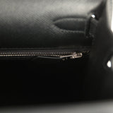 Pre-owned Hermes Kelly Sellier 28 Black Epsom Palladium Hardware - Thumbnail View 9