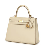 Hermes Kelly Sellier 25 Craie Epsom Gold Hardware - Thumbnail View 5