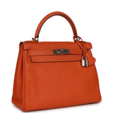 Pre-owned Hermes Kelly Retourne 28 Orange Togo Palladium Hardware - Thumbnail View 2