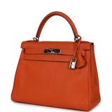 Pre-owned Hermes Kelly Retourne 28 Orange Togo Palladium Hardware - Thumbnail View 5
