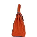 Pre-owned Hermes Kelly Retourne 28 Orange Togo Palladium Hardware - Thumbnail View 3