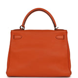 Pre-owned Hermes Kelly Retourne 28 Orange Togo Palladium Hardware - Thumbnail View 4