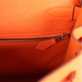 Pre-owned Hermes Kelly Retourne 28 Orange Togo Palladium Hardware - Thumbnail View 9