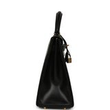 Vintage Hermes Kelly Retourne 32 Black Box Gold Hardware - Thumbnail View 3