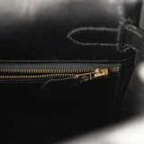 Vintage Hermes Kelly Retourne 32 Black Box Gold Hardware - Thumbnail View 9