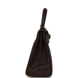 Pre-owned Hermes Kelly Retourne 25 Ebene Barenia Faubourg Gold Hardware - Thumbnail View 4