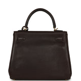 Pre-owned Hermes Kelly Retourne 25 Ebene Barenia Faubourg Gold Hardware - Thumbnail View 5