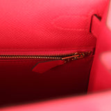 Pre-owned Hermes Kelly Sellier 28 Rose Extreme Epsom Gold Hardware - Thumbnail View 9
