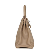 Pre-owned Hermes Ghillies Kelly Retourne 35 Argile Swift and Grain D'H Palladium Hardware - Thumbnail View 3