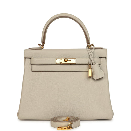 Pre-owned Hermes Kelly Retourne 28 Beton Togo Gold Hardware