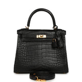 Hermes Kelly Retourne 25 Black Matte Alligator Gold Hardware - Thumbnail View 1