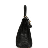 Hermes Kelly Retourne 25 Black Matte Alligator Gold Hardware - Thumbnail View 3