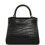 Hermes Kelly Retourne 25 Black Matte Alligator Gold Hardware - Thumbnail View 4
