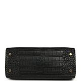 Hermes Kelly Retourne 25 Black Matte Alligator Gold Hardware - Thumbnail View 6