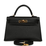 Pre-owned Hermes Kelly Sellier 20 Black Epsom Gold Hardware - Thumbnail View 1