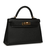 Pre-owned Hermes Kelly Sellier 20 Black Epsom Gold Hardware - Thumbnail View 2