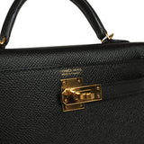 Pre-owned Hermes Kelly Sellier 20 Black Epsom Gold Hardware - Thumbnail View 7