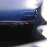 Vintage Hermes Kelly Sellier 28 Bleu Saphir Box Gold Hardware - Thumbnail View 9