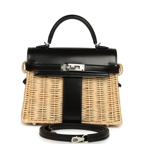 Hermes Mini Picnic Kelly 20 Black Box Palladium Hardware
