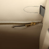 Hermes Special Order (HSS) Kelly Sellier 28 Craie and Gris Mouette Epsom Permabrass Hardware - Thumbnail View 9