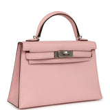Hermes Kelly Sellier 20 Rose Sakura Chevre Mysore Palladium Hardware - Thumbnail View 2