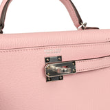 Hermes Kelly Sellier 20 Rose Sakura Chevre Mysore Palladium Hardware - Thumbnail View 7