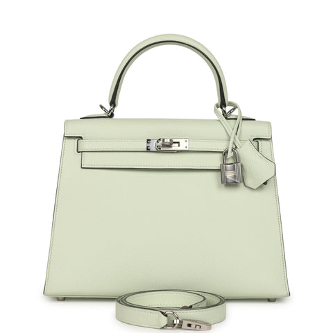 Hermes Kelly Sellier 25 Vert Fizz Epsom Palladium Hardware