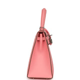 Pre-owned Hermes Kelly Sellier 25 Rose Confetti Epsom Palladium Hardware - Thumbnail View 3