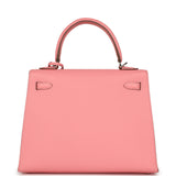 Pre-owned Hermes Kelly Sellier 25 Rose Confetti Epsom Palladium Hardware - Thumbnail View 4