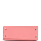 Pre-owned Hermes Kelly Sellier 25 Rose Confetti Epsom Palladium Hardware - Thumbnail View 6