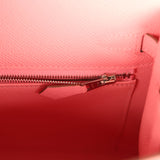 Pre-owned Hermes Kelly Sellier 25 Rose Confetti Epsom Palladium Hardware - Thumbnail View 9