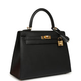 Hermes Kelly Sellier 25 Black Verso Madame Gold Hardware - Thumbnail View 2