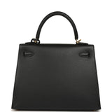 Hermes Kelly Sellier 25 Black Verso Madame Gold Hardware - Thumbnail View 4