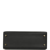 Hermes Kelly Sellier 25 Black Verso Madame Gold Hardware - Thumbnail View 6