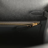 Hermes Kelly Sellier 25 Black Verso Madame Gold Hardware - Thumbnail View 9