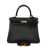 Hermes Kelly Retourne 25 Black Swift and Varanus Niloticus Lizard Touch Gold Hardware - Thumbnail View 1