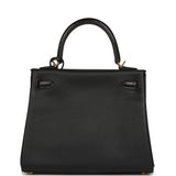 Hermes Kelly Retourne 25 Black Swift and Varanus Niloticus Lizard Touch Gold Hardware - Thumbnail View 4