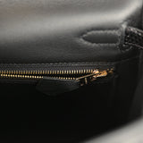 Hermes Kelly Retourne 25 Black Swift and Varanus Niloticus Lizard Touch Gold Hardware - Thumbnail View 9
