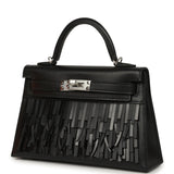 Hermes Kelly Sellier 20 "Pampilles" Black Tadelakt and Sombrero Palladium Hardware - Thumbnail View 5