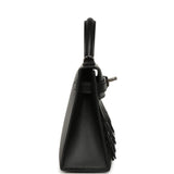 Hermes Kelly Sellier 20 "Pampilles" Black Tadelakt and Sombrero Palladium Hardware - Thumbnail View 3